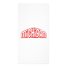 Red Michigan Photo Card