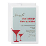 Red mint Christmas holiday cocktail martini retro Personalized Announcement