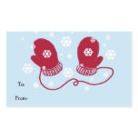 Red Mittens and Snowflakes Rectangle Sticker