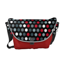 Red Modern Dots Messenger Bag
