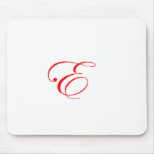 Red Monogram E Mousepad