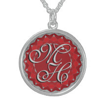 Red Monogram Necklace