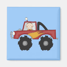 Red Monster Truck Tshirts and Gifts Refrigerator Magnet