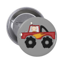 Red Monster Truck Tshirts and Gifts Pins