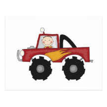 Red Monster Truck Tshirts and Gifts Post Card