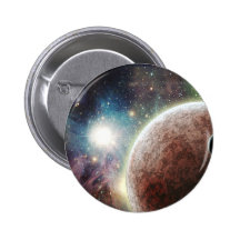 Red Moon Pinback Button