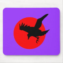 Red Moon Raven Mousepad