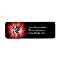 Red Motocross Return Address Label