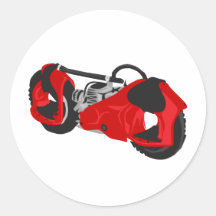 red motor board round stickers