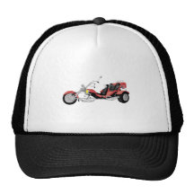 red motorcycle trike trucker hats