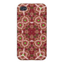 Red multicolored abstract pattern iPhone 4 cover