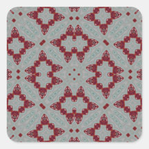 red multicolored abstract pattern sticker