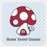 Red Mushroom House Fairy Home Home Sweet Gnome Square Sticker