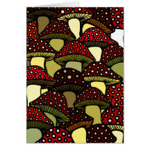 Red Mushrooms Greeting Card