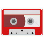 Red Music Cassette Tape Set stationery
