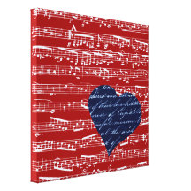 Red music notes canvas prints
