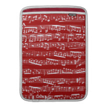 Red music notes MacBook sleeve