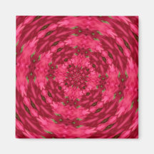Red Myrtle Kladescope Pattern Refrigerator Magnets