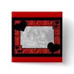Red n black heart frame template button