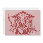 Red Nativity Stamp Invitation