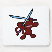 Red Ninja Overhead-No Words Mouse Mats