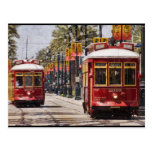 Red NOLA Streetcars Post Card