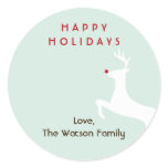 Red nose reindeer chic Christmas holiday gift tag