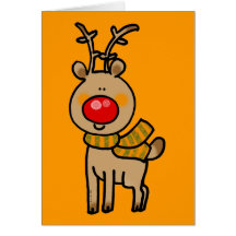 Red-nosed reindeer greeting cards