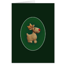 Red Nosed Reindeer Greeting Cards