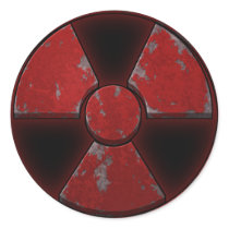Red Nuke Round Sticker