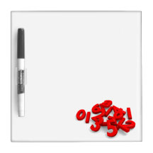 Red Numbers Board Dry Erase Board