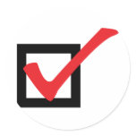 red OK icon Round Stickers