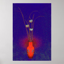 Red on Blue Print