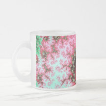 Red on Green Double Fractal Spiral Coffee Mugs