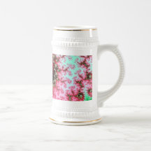Red on Green Double Fractal Spiral Mug