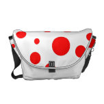 Red on White Polka Dots Courier Bags