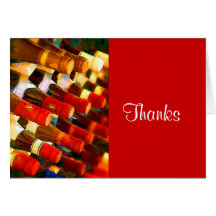 Red or White Thanks Greeting Cards
