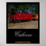 Red & Orange Caboose Poster