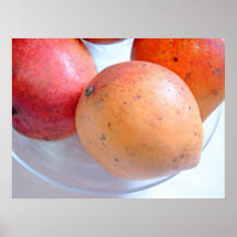 Red orange mangoes with vitamin A Posters