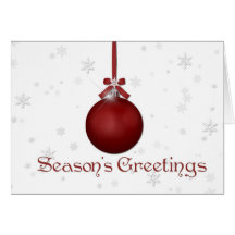 Red Oranment Snowflakes Christmas Greeting Cards