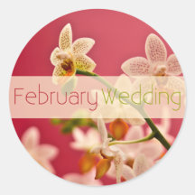Red Orchid • February Wedding Sticker