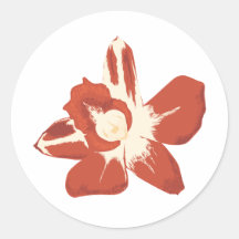 Red Orchid flower Stickers