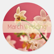 Red Orchid • March Wedding Sticker