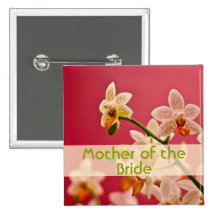 Red Orchid • Wedding Button
