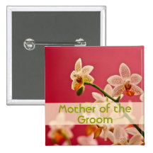 Red Orchid • Wedding Button