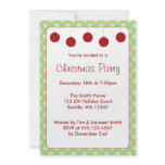 Red Ornaments Polka Dots Christmas Holiday Party invitations