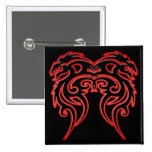 Red Outline Double Dragon Pin