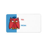 Red Owl Grad aqua Gift Tag Sticker Address Labels