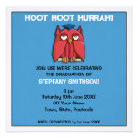 Red Owl Grad aqua Graduation Party 2 Invitation