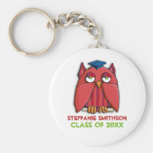 Red Owl Grad Graduation Keychain